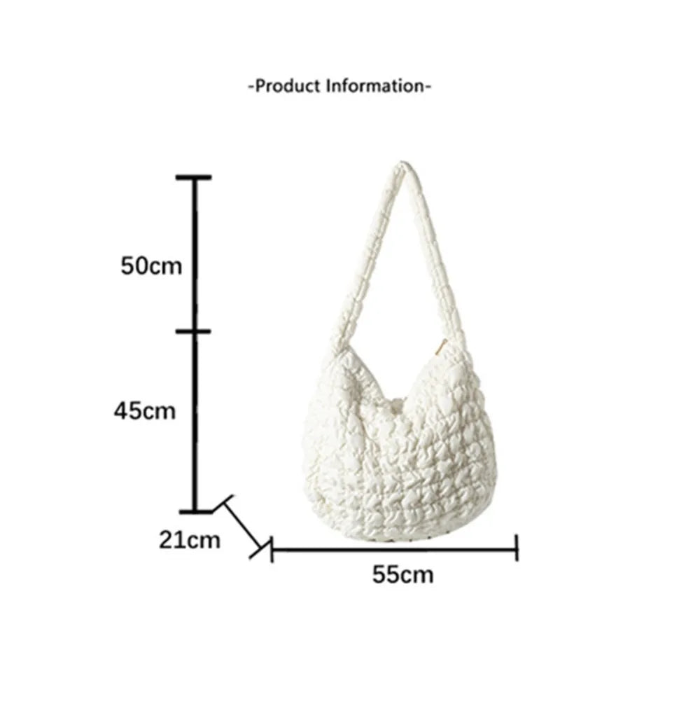 2024 Niche Design Pleated Cloud Bag For Women Large Capacity Shoulder Crossbody Bag Nylon Tote Bag Ladies Handbags